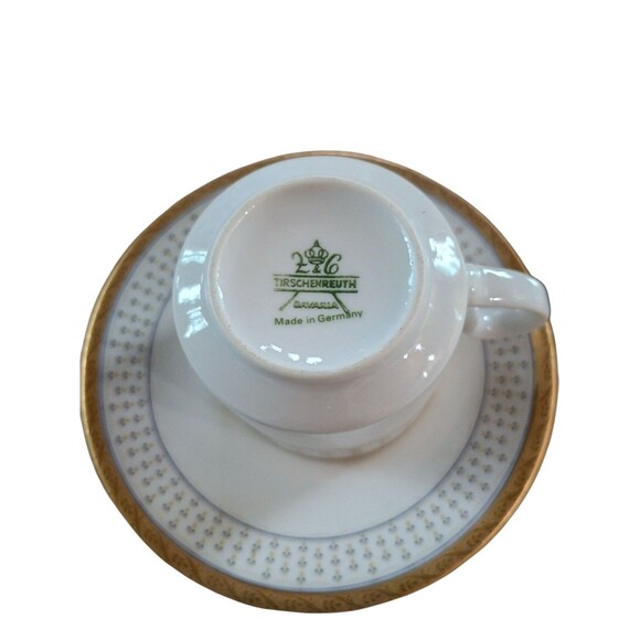 Vintage Set of Three Tirschenreuth Bavaria 4oz. Demitasse Cups and Saucers - Picture 4 of 6